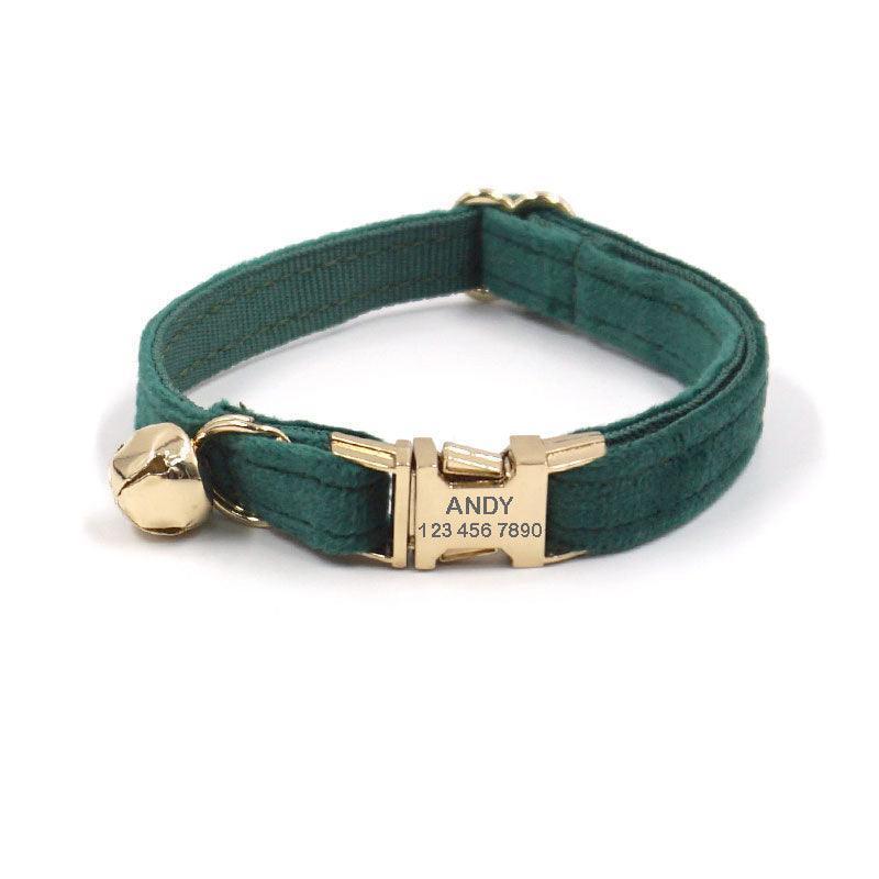 Personalized Cat Velvet Collar with Bell & Bow Tie - iTalkPet