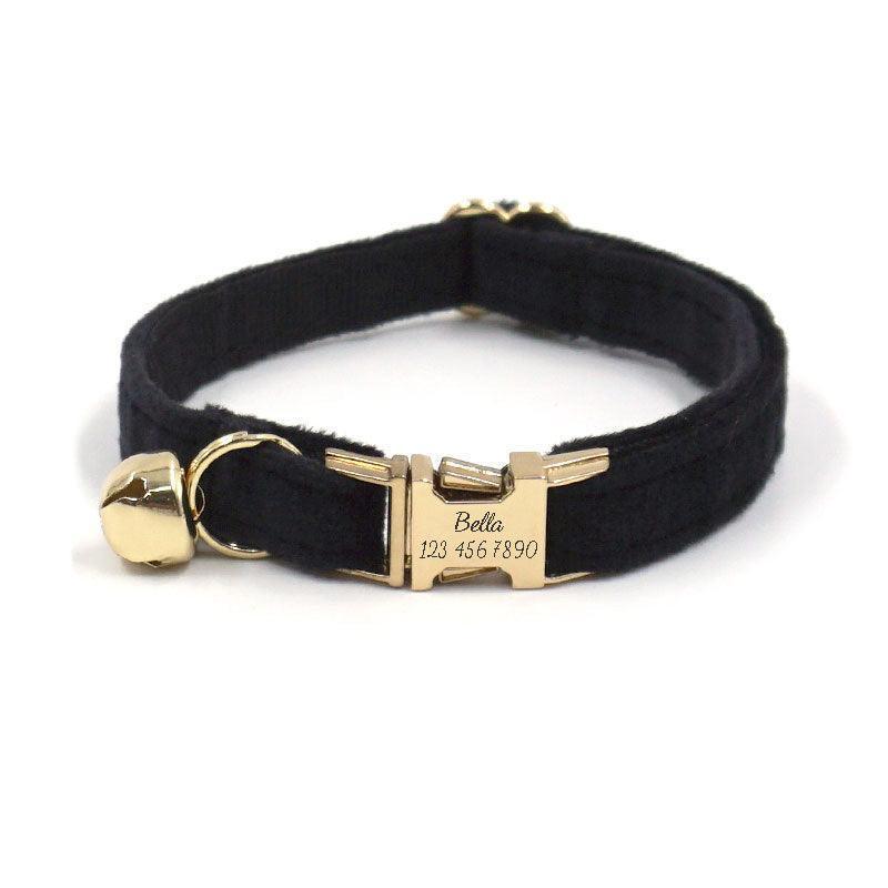 Personalized Cat Velvet Collar with Bell & Bow Tie - iTalkPet