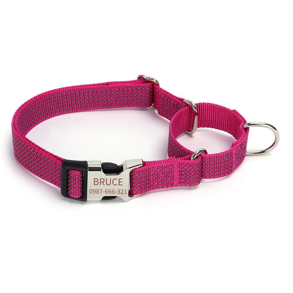 Personalized Dog Collar Adjustable Reflective Martingale Collars - iTalkPet