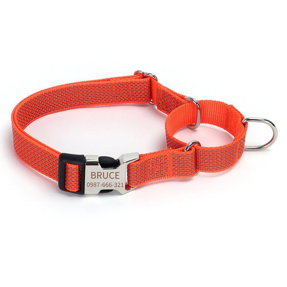 Personalized Dog Collar Adjustable Reflective Martingale Collars - iTalkPet