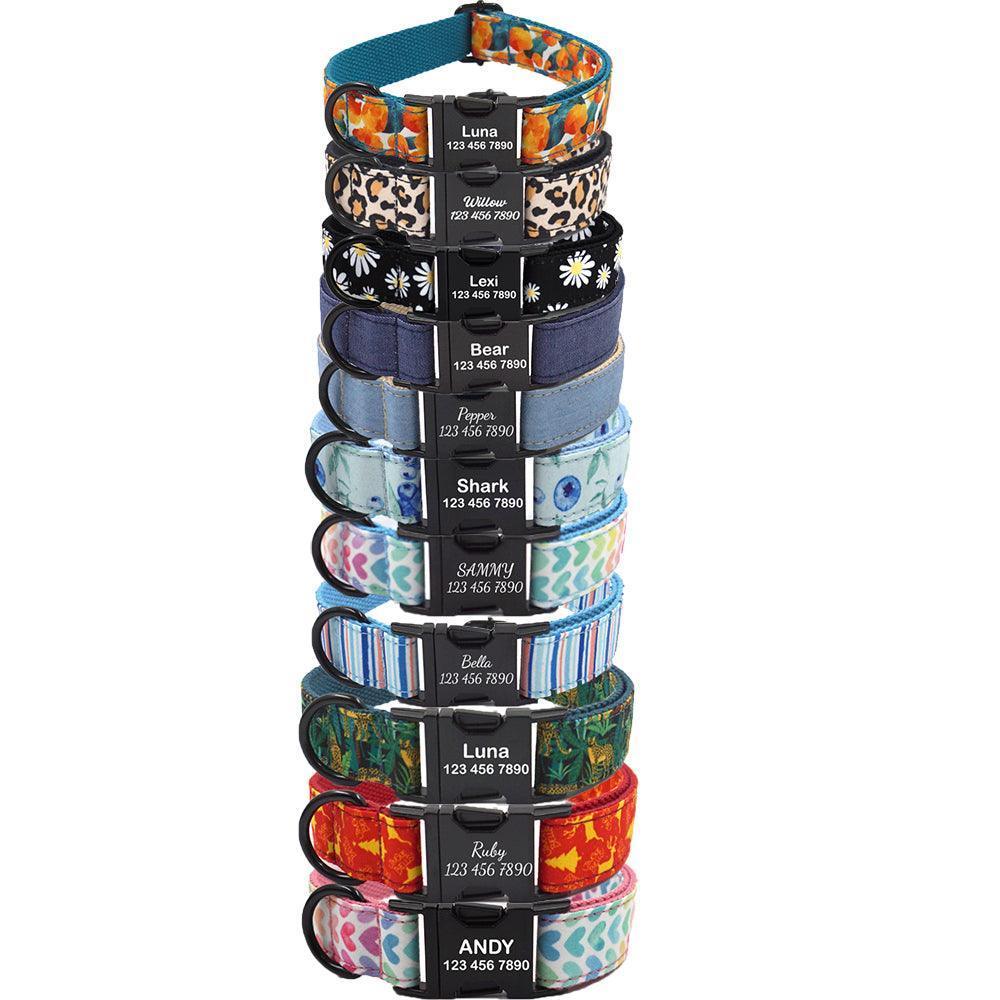 Custom Colles Personalized Pet Collars - Print Custom Dog Collar with Leash Set ...