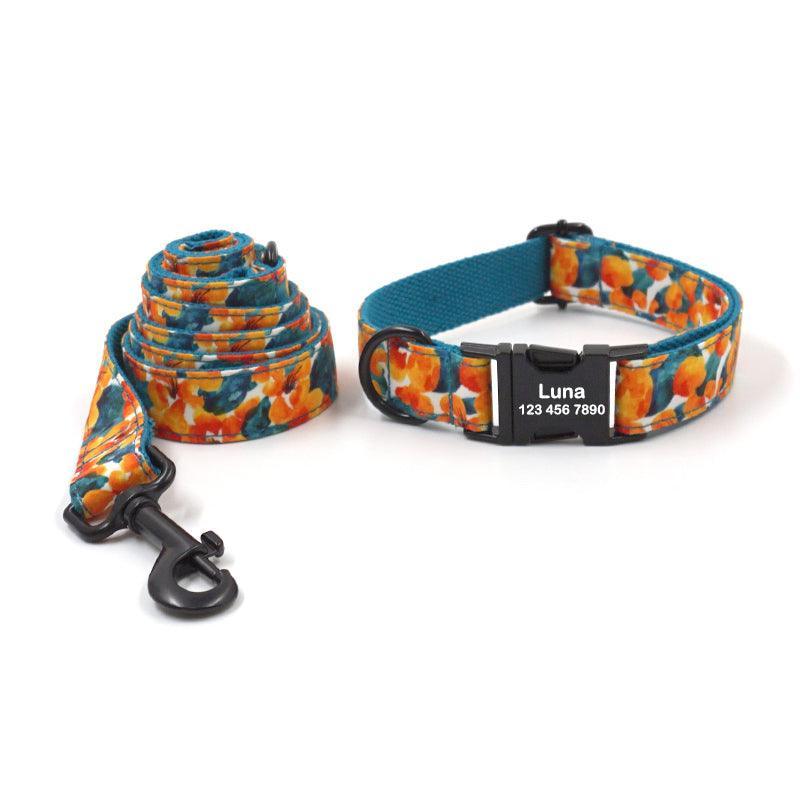 Personalized Pet Collars - Print Custom Dog Collar with Leash Set - iTalkPet