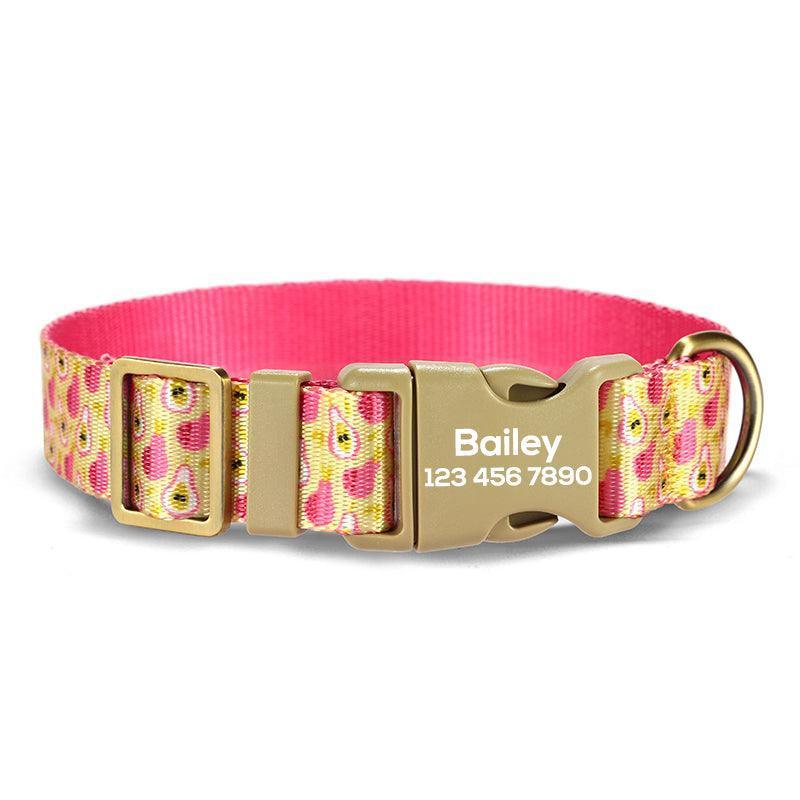 Pink Pear Personalized Dog Collar with Leas & Bow tie Set - iTalkPet