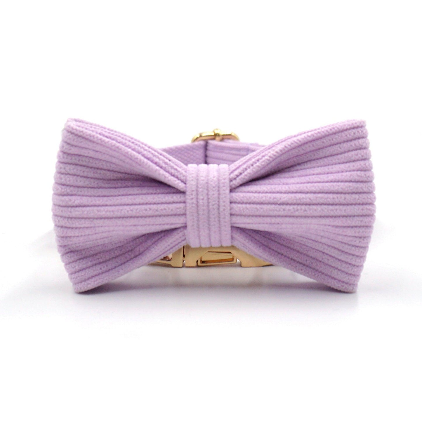 Pink Purple Stripe Velvet Personalized Dog Collar Leash Harness Bowtie Poop Bag Set - iTalkPet