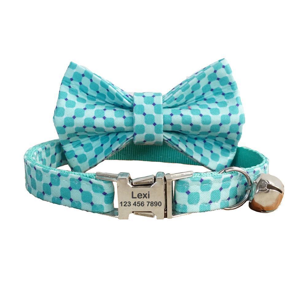 Print Cute Adjustable Personalized Cat Collar With Bell - iTalkPet