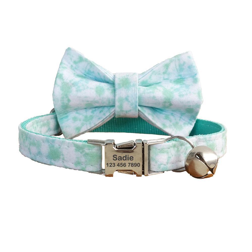 Print Cute Adjustable Personalized Cat Collar With Bell - iTalkPet