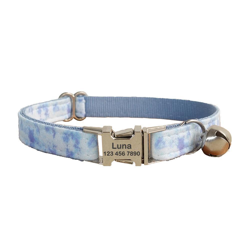 Print Cute Adjustable Personalized Cat Collar With Bell - iTalkPet