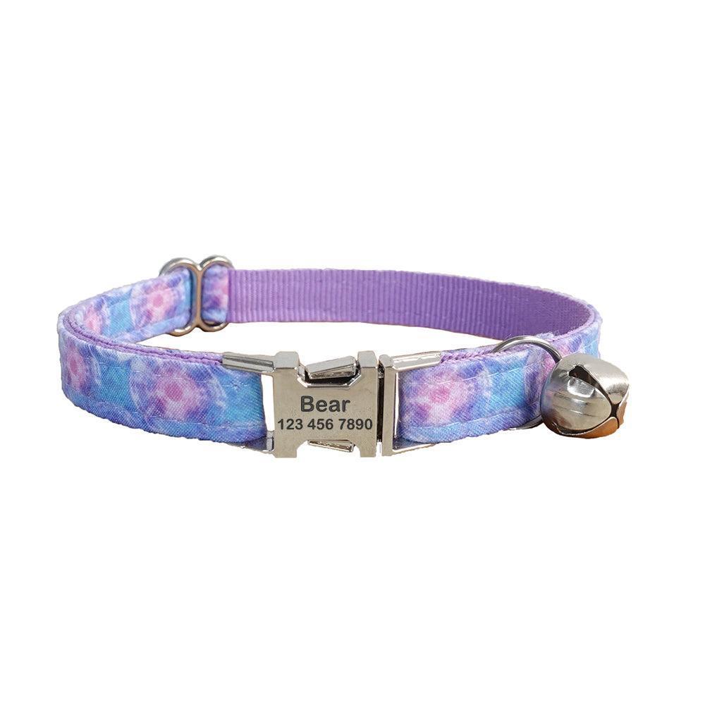 Print Cute Adjustable Personalized Cat Collar With Bell - iTalkPet