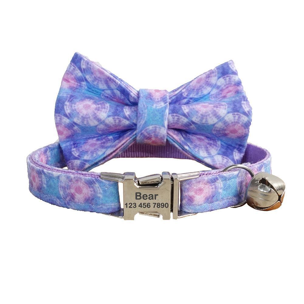 Print Cute Adjustable Personalized Cat Collar With Bell - iTalkPet