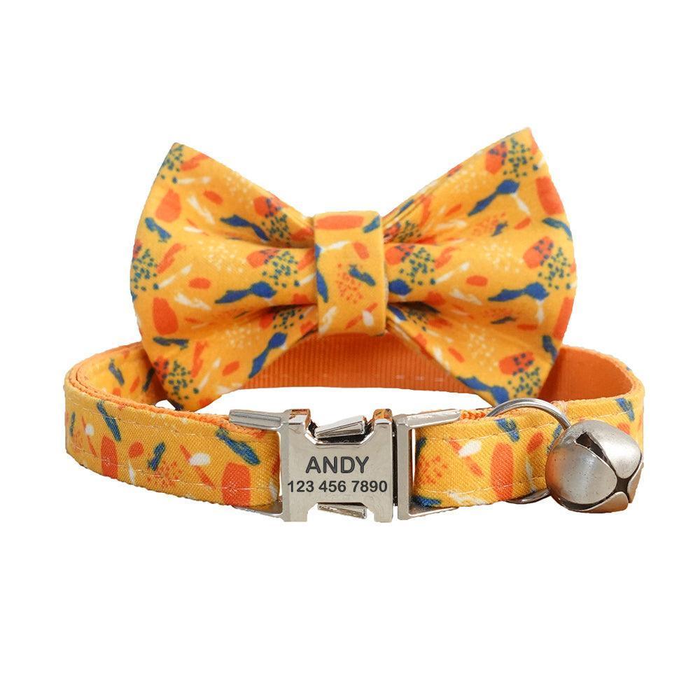 Print Cute Adjustable Personalized Cat Collar With Bell - iTalkPet