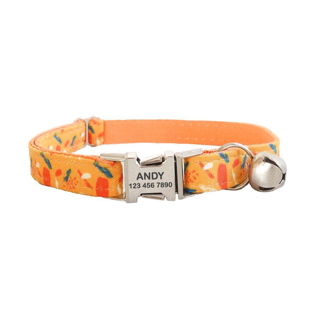 Print Cute Adjustable Personalized Cat Collar With Bell - iTalkPet