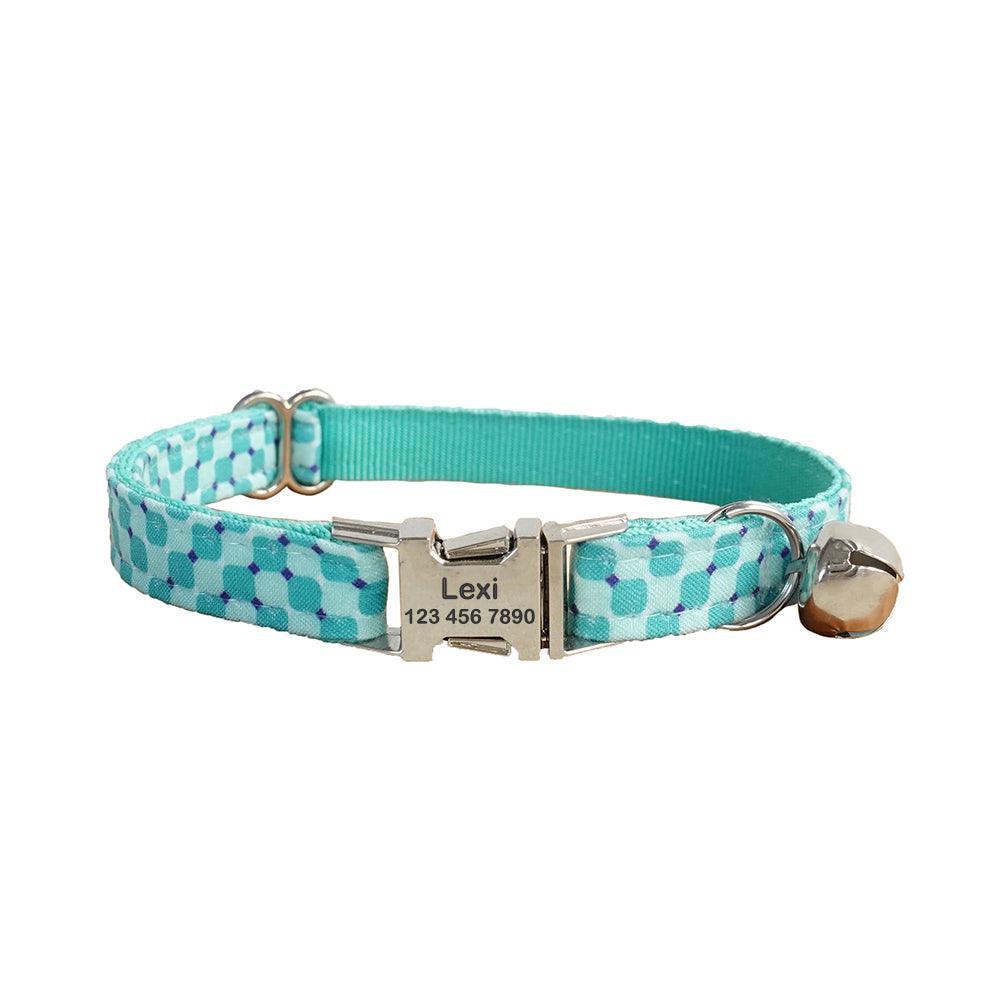 Print Cute Adjustable Personalized Cat Collar With Bell - iTalkPet