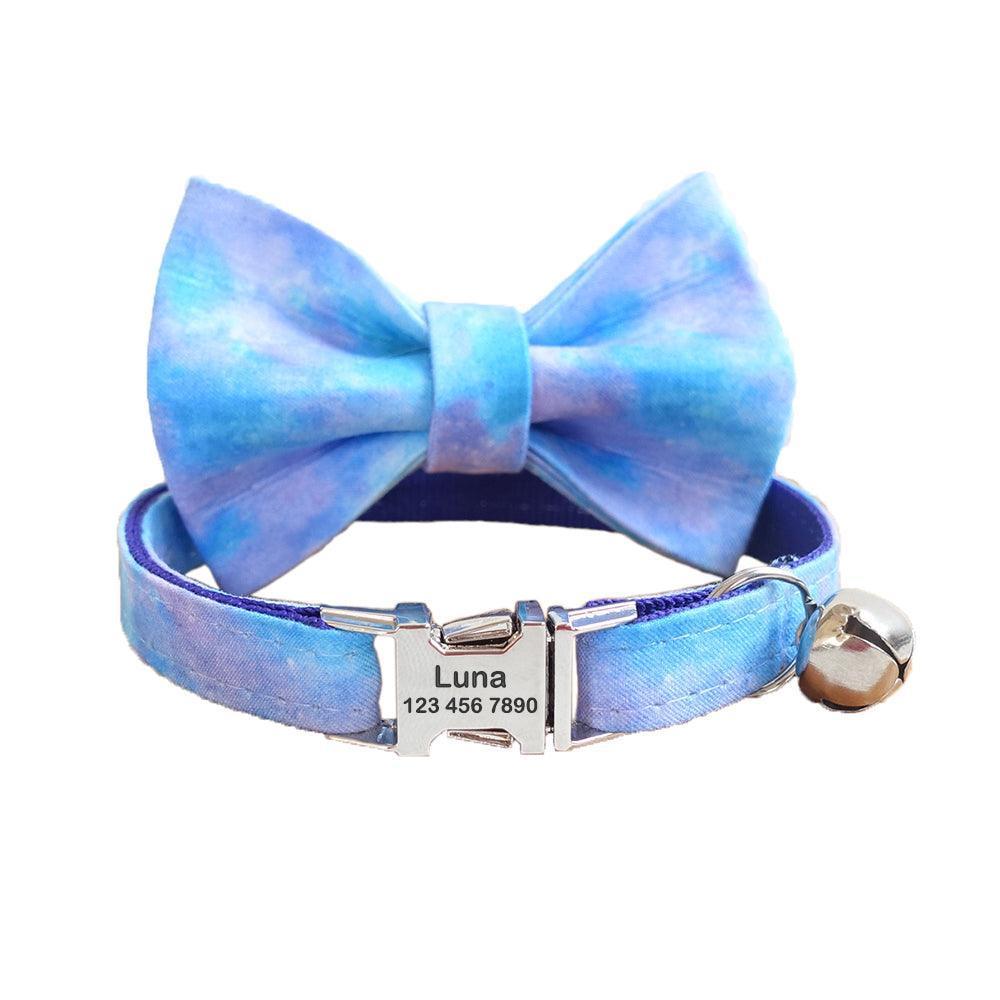 Print National Adjustable Personalized Cat Collar With Bell - iTalkPet