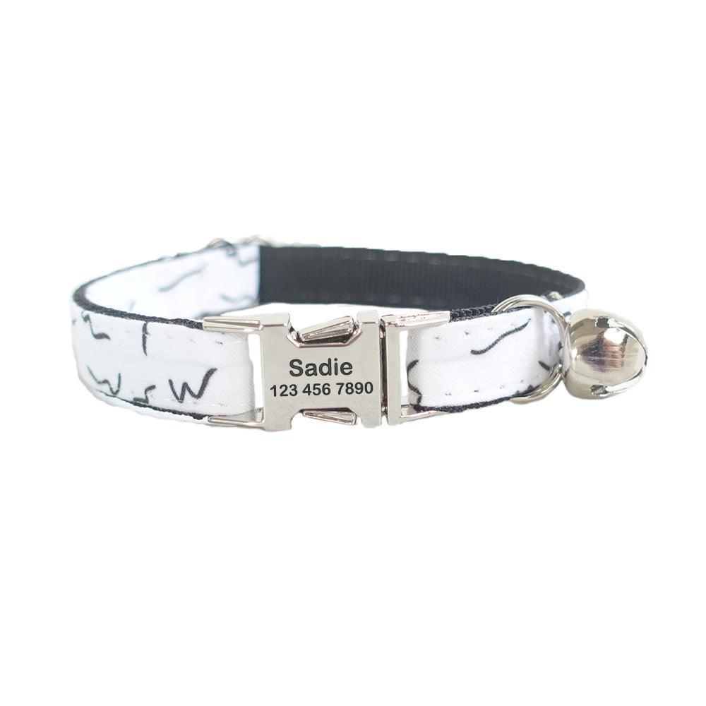 Print National Adjustable Personalized Cat Collar With Bell - iTalkPet