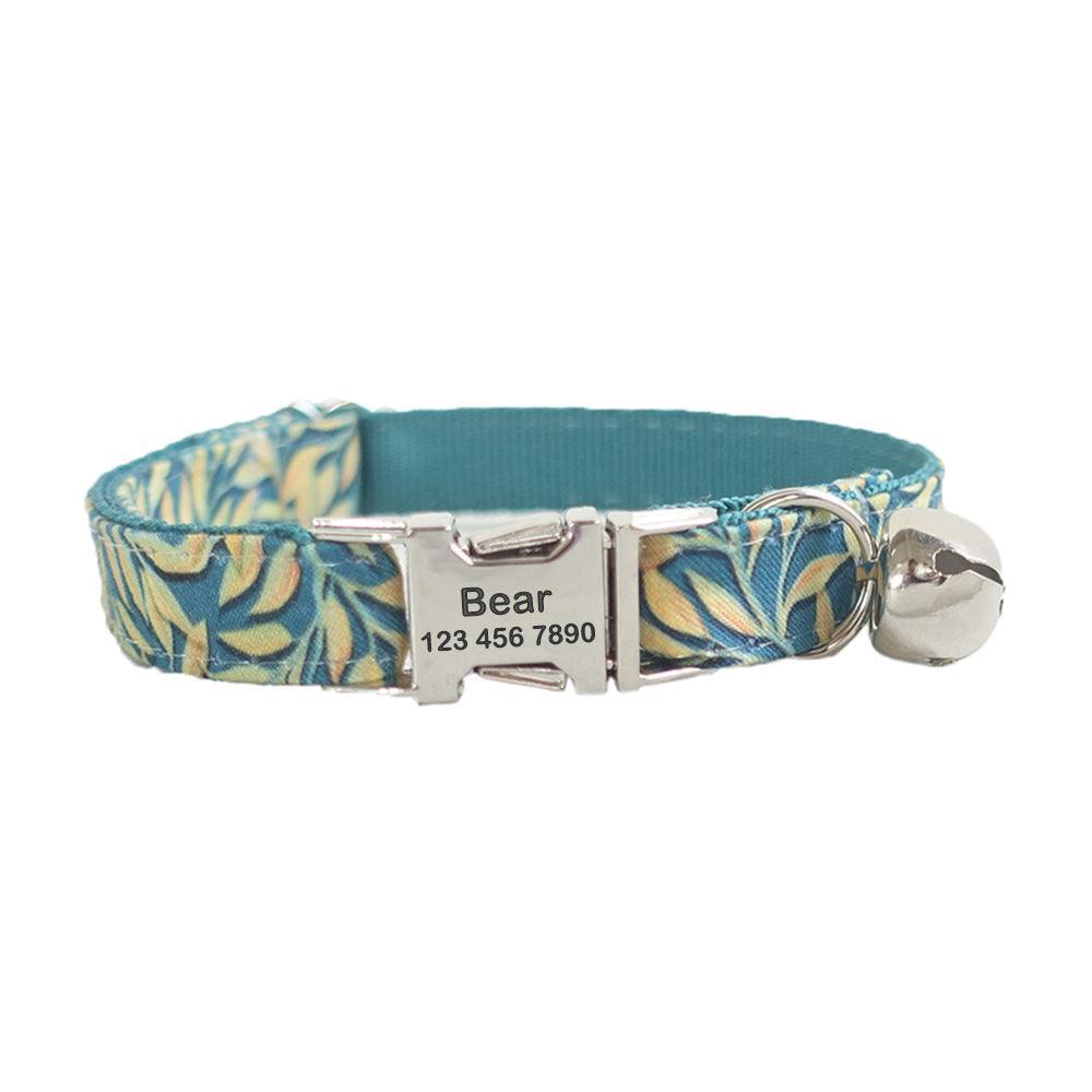 Print National Adjustable Personalized Cat Collar With Bell - iTalkPet