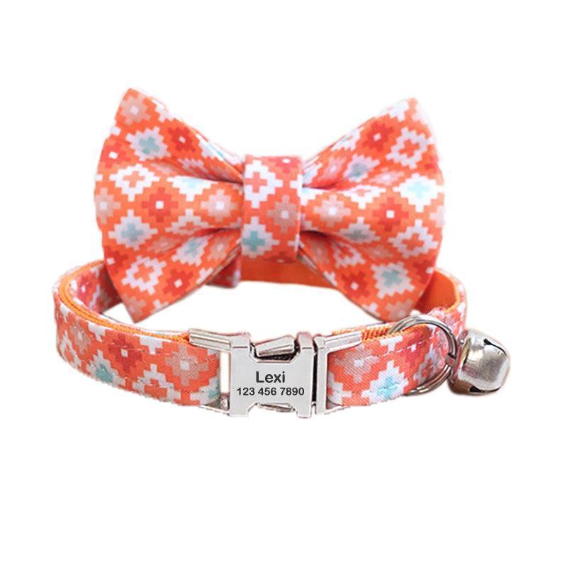 Print National Adjustable Personalized Cat Collar With Bell - iTalkPet