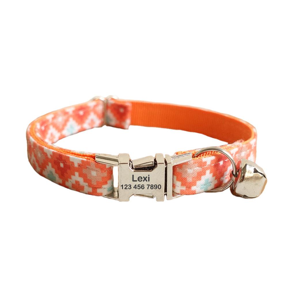 Print National Adjustable Personalized Cat Collar With Bell - iTalkPet