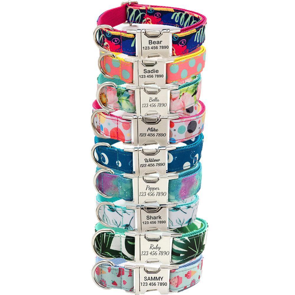 Print Personalized Dog Collars with Leash Set - iTalkPet