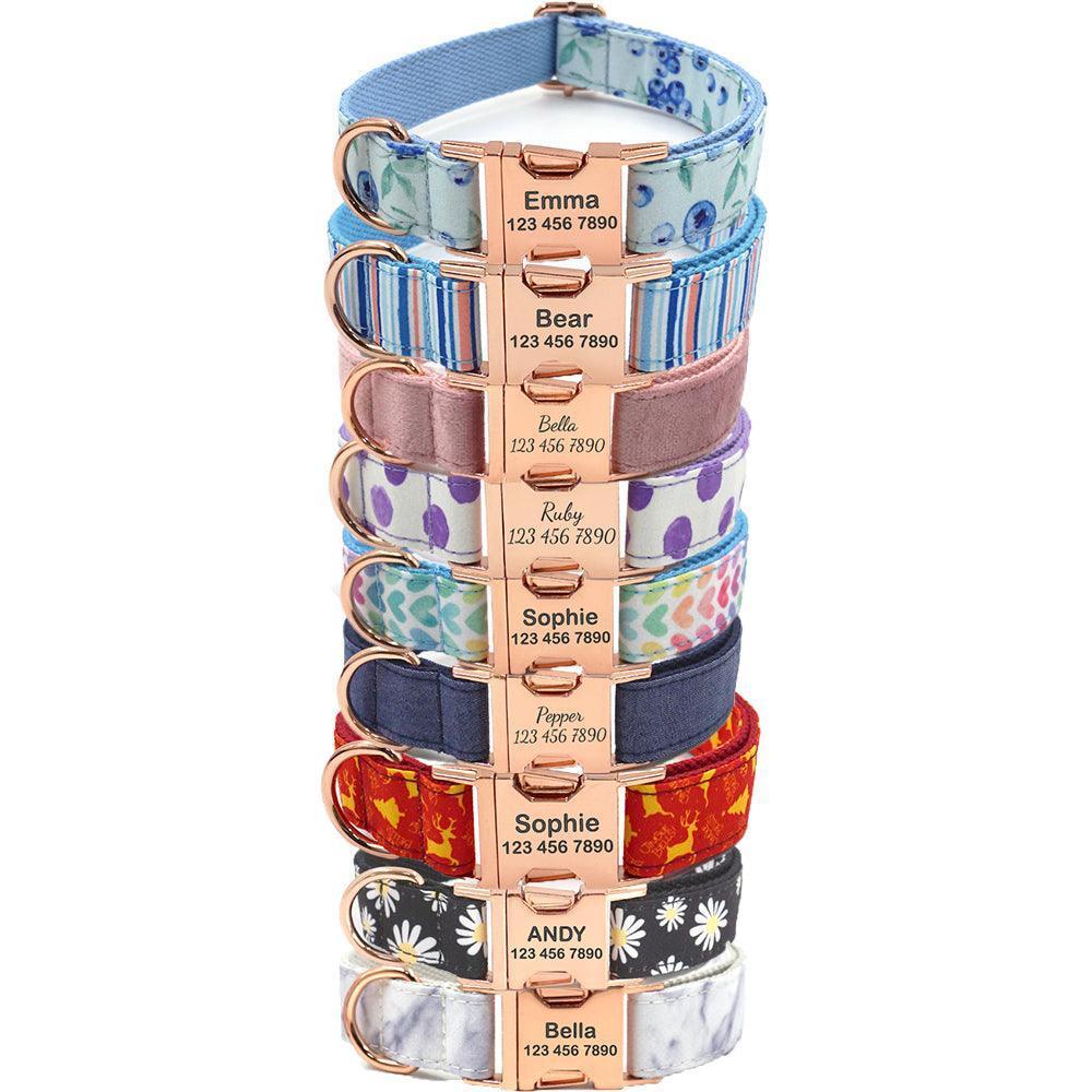 Print Personalized Pet Collars Custom Dog Collar With Leash Set Print personalized pet collars custom dog collar with leash set