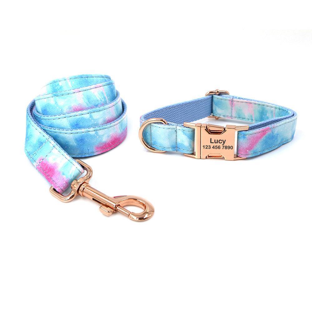 Print Personalized Pet Collars Custom Dog Collar With Leash Set Print personalized pet collars custom dog collar with leash set