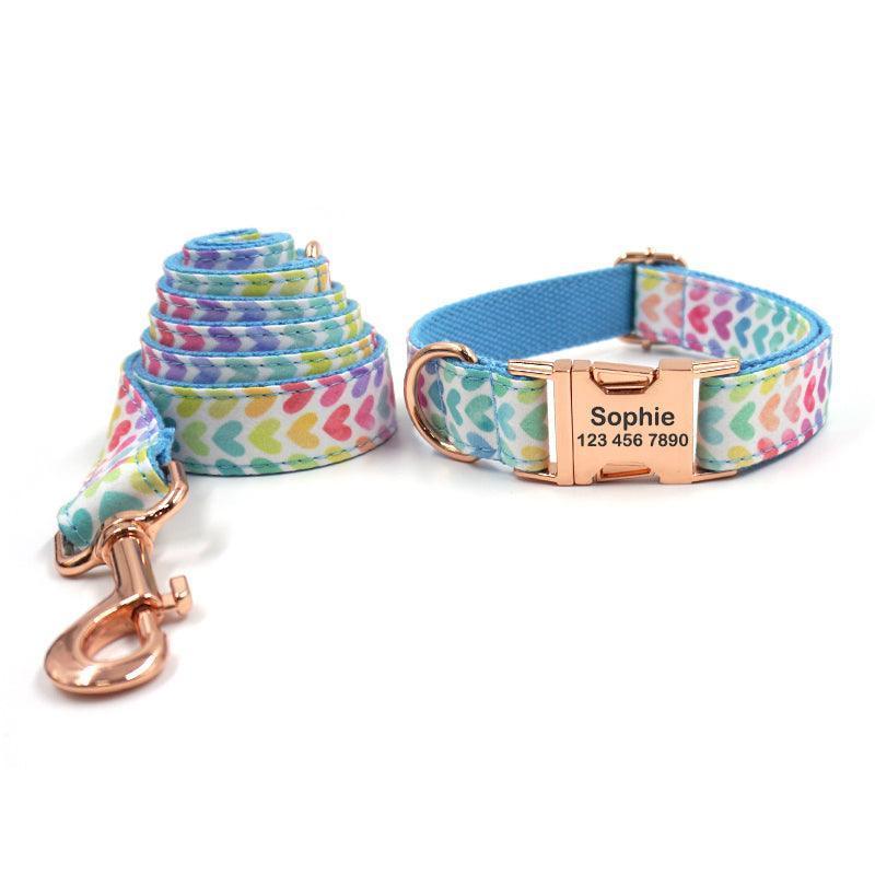 Print Personalized Pet Collars - Custom Dog Collar with Leash Set - iTalkPet