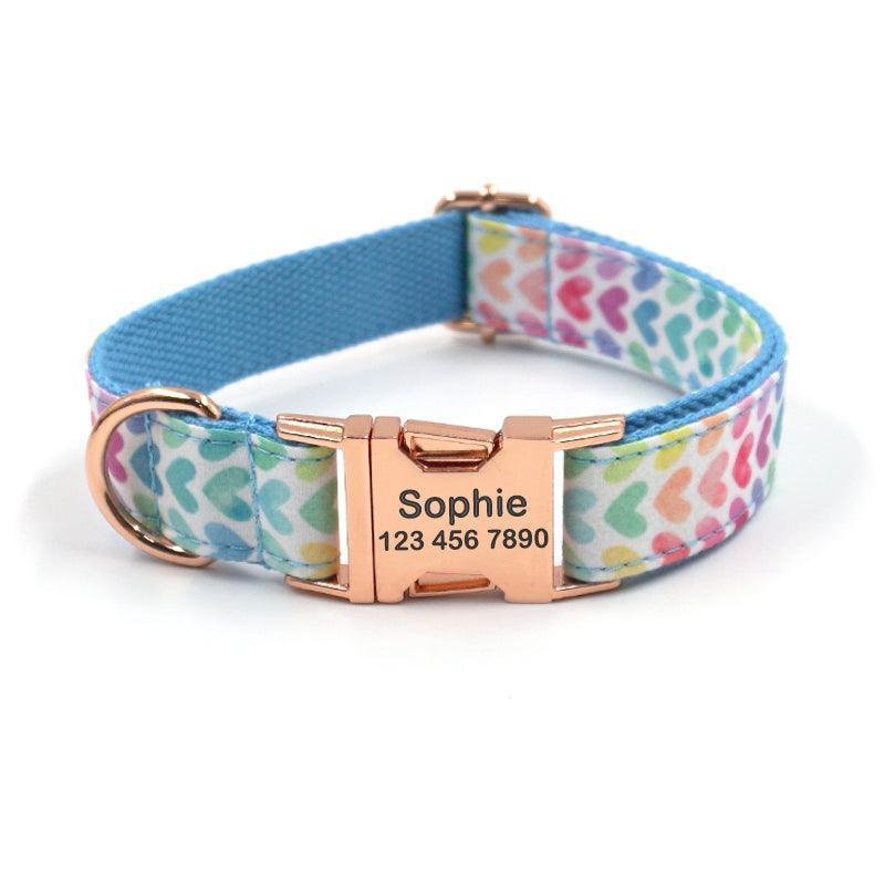 Print Personalized Pet Collars - Custom Dog Collar with Leash Set - iTalkPet