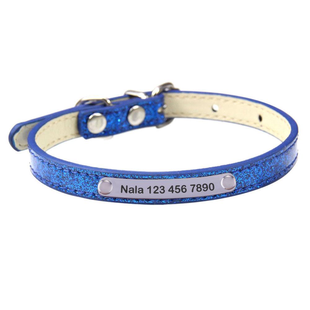 PU Leather Cat Collar Personalized Kitten Collar with Name and Phone Tag - iTalkPet