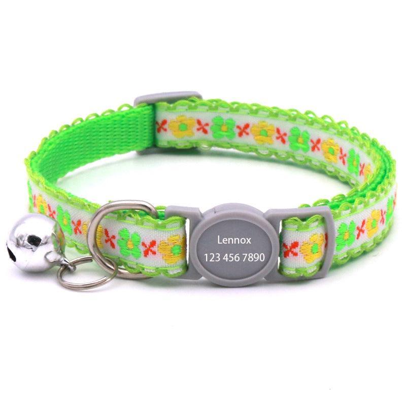 PU Leather Personalized Cat Collars with Name Tag - iTalkPet