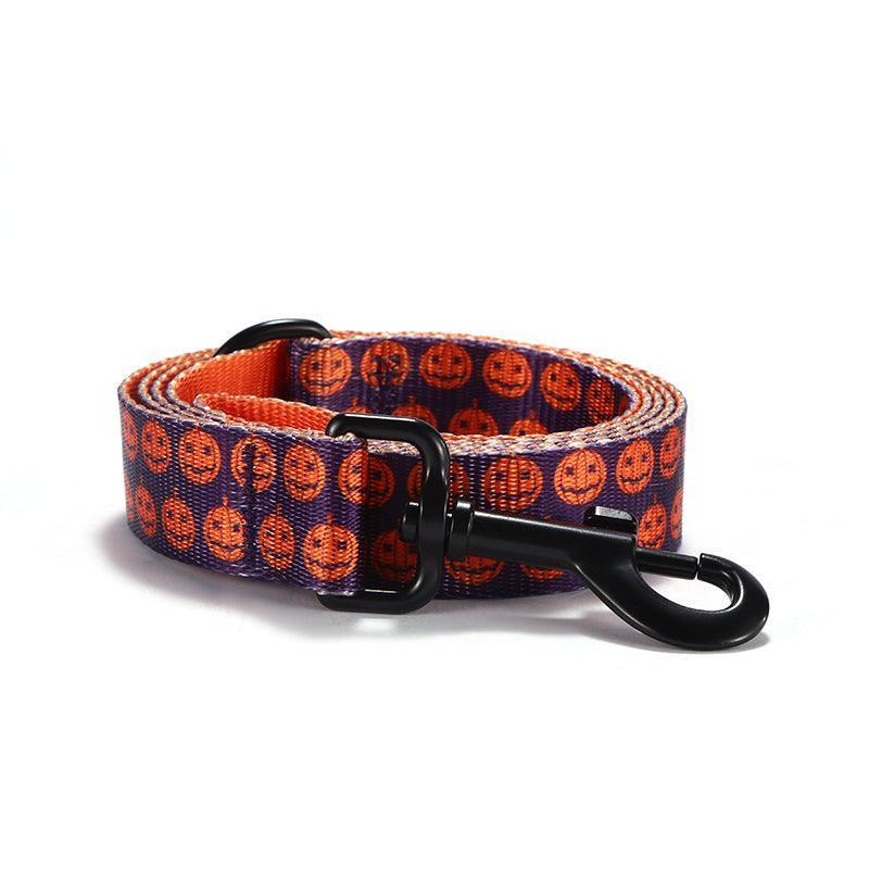 Purple Pumpkin Personalized Dog Collar with Leas & Bow tie Set - iTalkPet