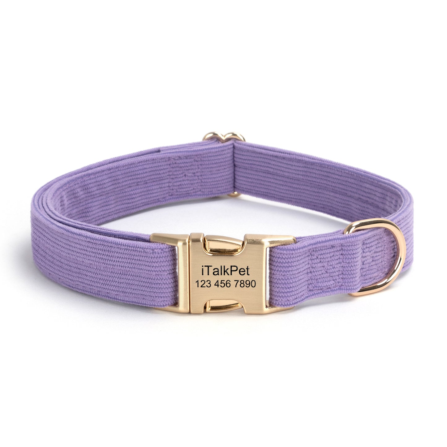 Metal Buckle Soft Flannel Pet Engraved Collar - Custom Dog Collar