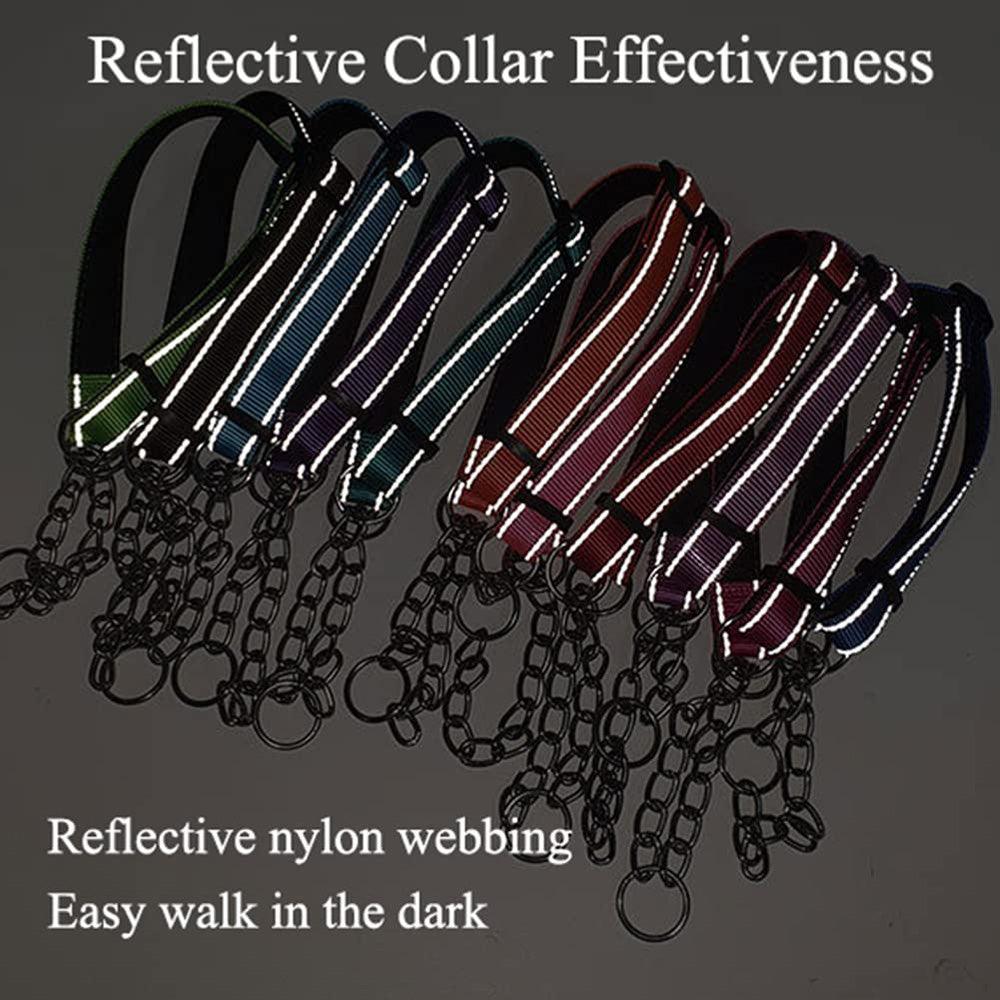 Reflective Nylon Soft Padded Martingale Dog Collar - iTalkPet