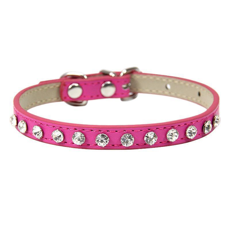 Rhinestone Cat Collar Cute Crystal Diamond Soft Suede PU Leather Puppy Collars - iTalkPet