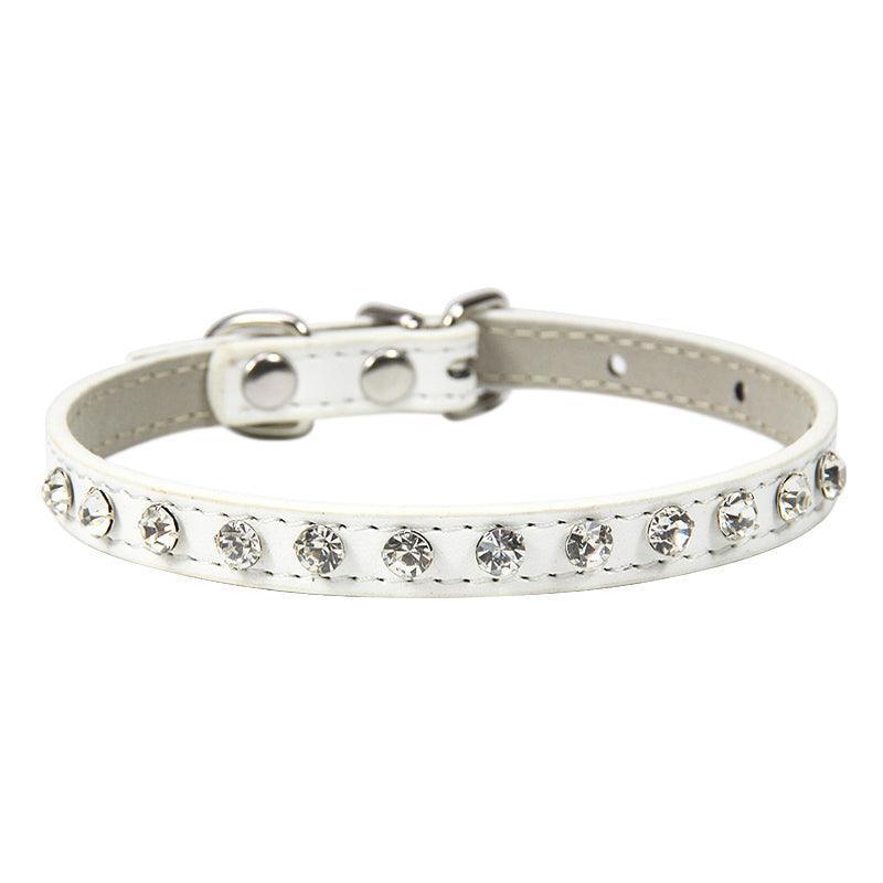 Rhinestone Cat Collar Cute Crystal Diamond Soft Suede PU Leather Puppy Collars - iTalkPet