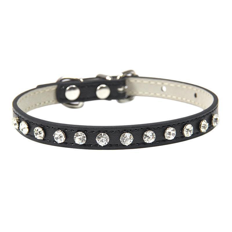 Rhinestone Cat Collar Cute Crystal Diamond Soft Suede PU Leather Puppy Collars - iTalkPet