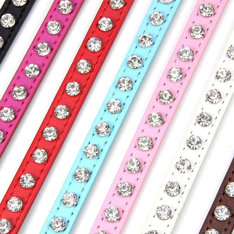 Rhinestone Cat Collar Cute Crystal Diamond Soft Suede PU Leather Puppy Collars - iTalkPet