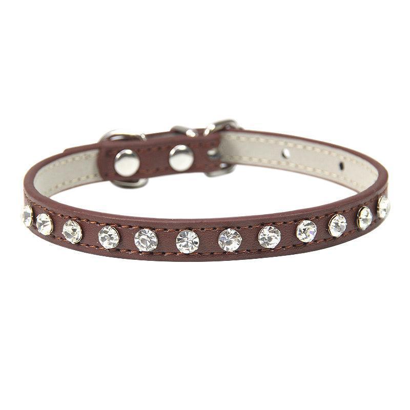 Rhinestone Cat Collar Cute Crystal Diamond Soft Suede PU Leather Puppy Collars - iTalkPet