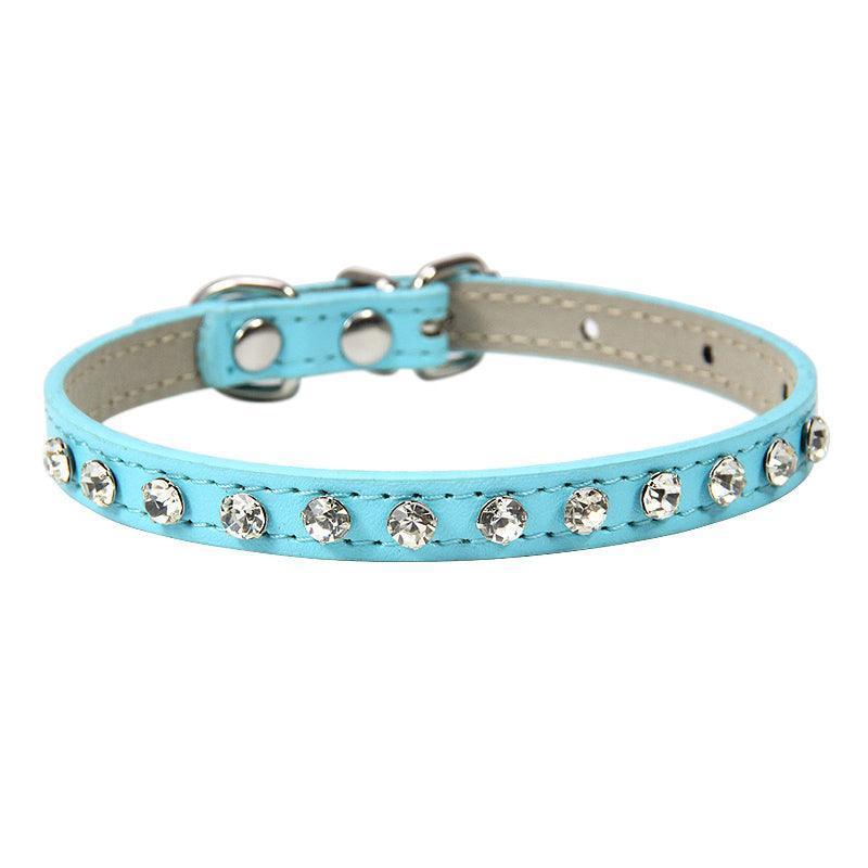 Rhinestone Cat Collar Cute Crystal Diamond Soft Suede PU Leather Puppy Collars - iTalkPet