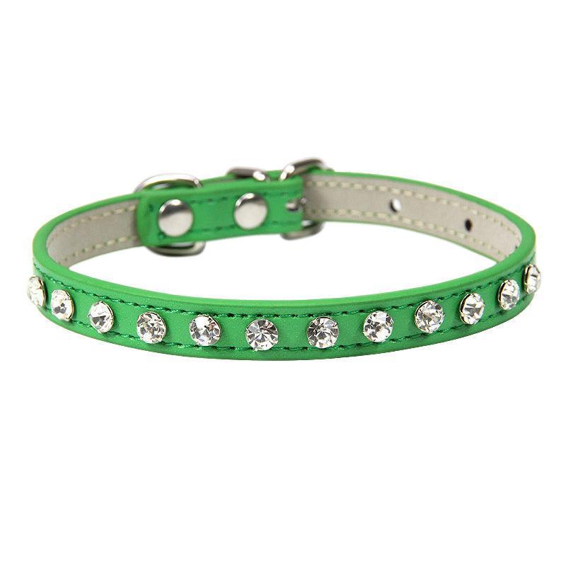 Rhinestone Cat Collar Cute Crystal Diamond Soft Suede PU Leather Puppy Collars - iTalkPet