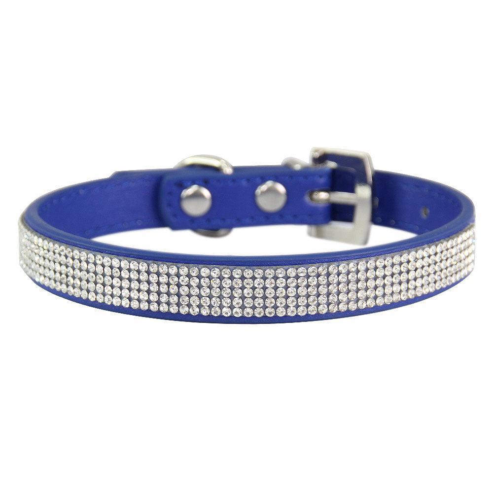 Rhinestone Dog Collar Cute Dazzling Sparkling Soft Suede Leather Crystal Diamond Puppy Collar - iTalkPet