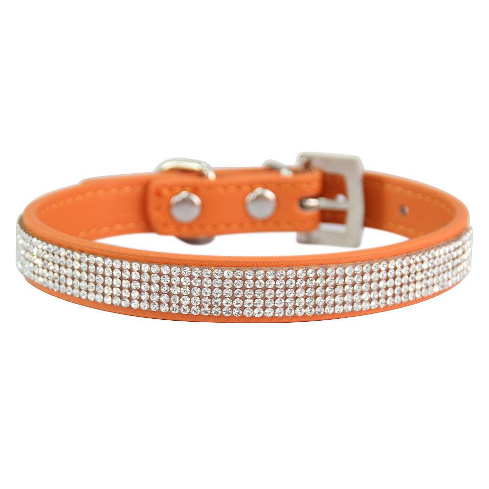 Rhinestone Dog Collar Cute Dazzling Sparkling Soft Suede Leather Crystal Diamond Puppy Collar - iTalkPet