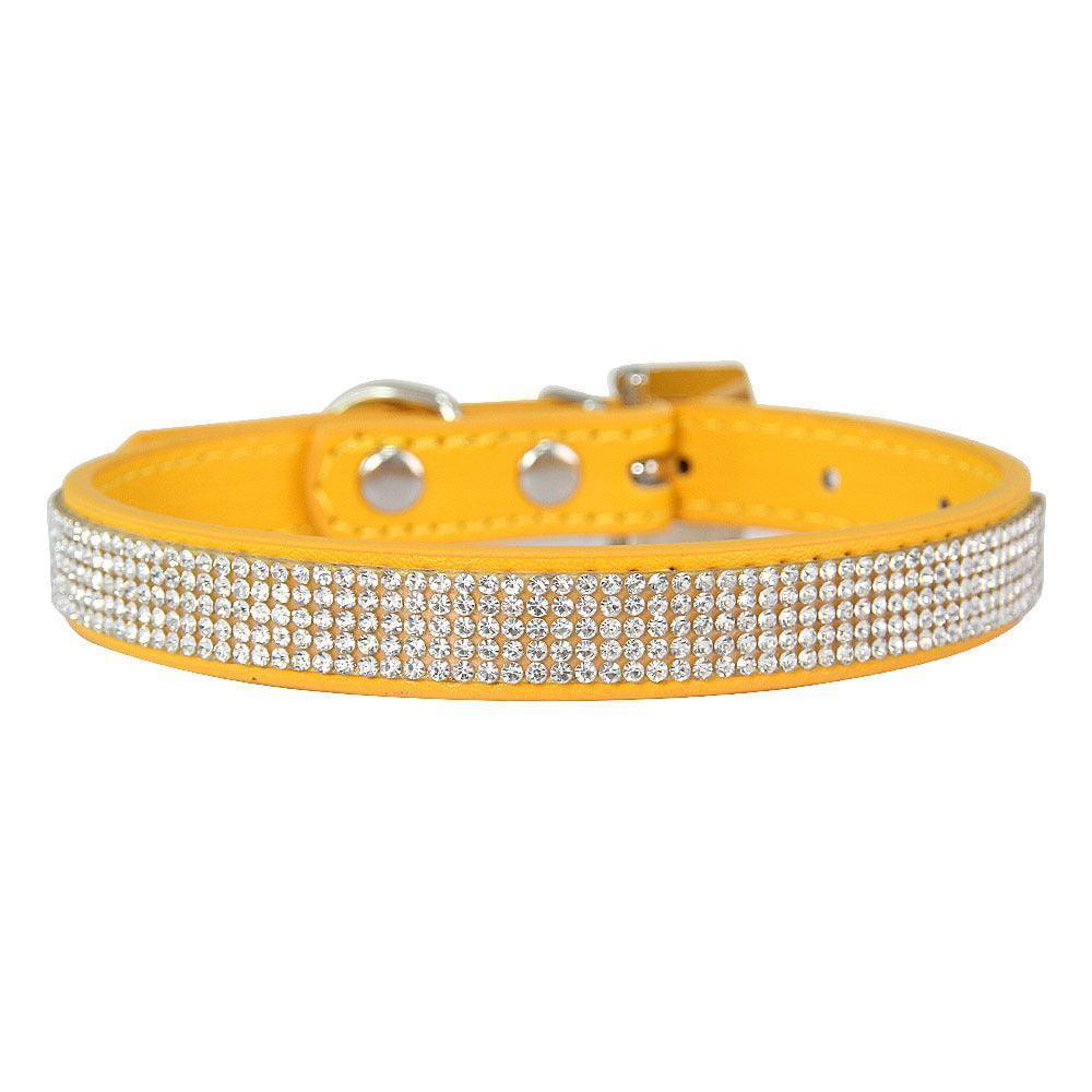 Rhinestone Dog Collar Cute Dazzling Sparkling Soft Suede Leather Crystal Diamond Puppy Collar - iTalkPet