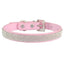 Rhinestone Dog Collar Cute Dazzling Sparkling Soft Suede Leather Crystal Diamond Puppy Collar - iTalkPet