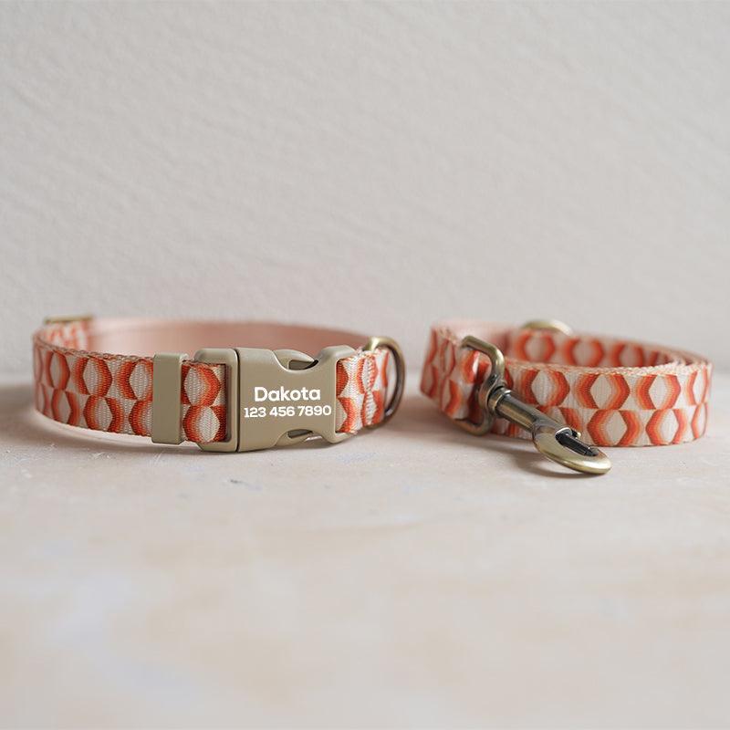 Rhombus Personalized Dog Collar with Leas & Bow tie Set - iTalkPet