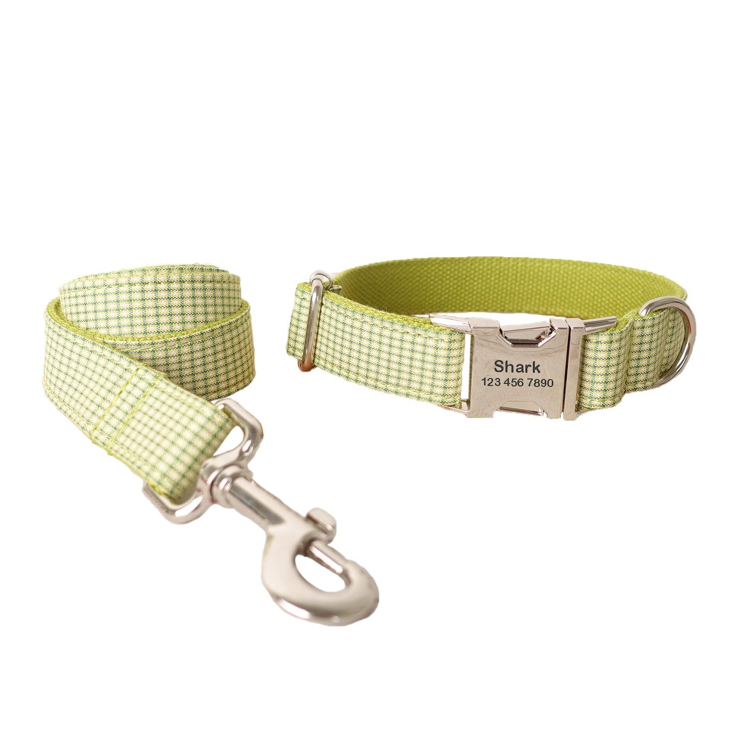 Small Grid Soft Personalized Dog Collar Set - iTalkPet