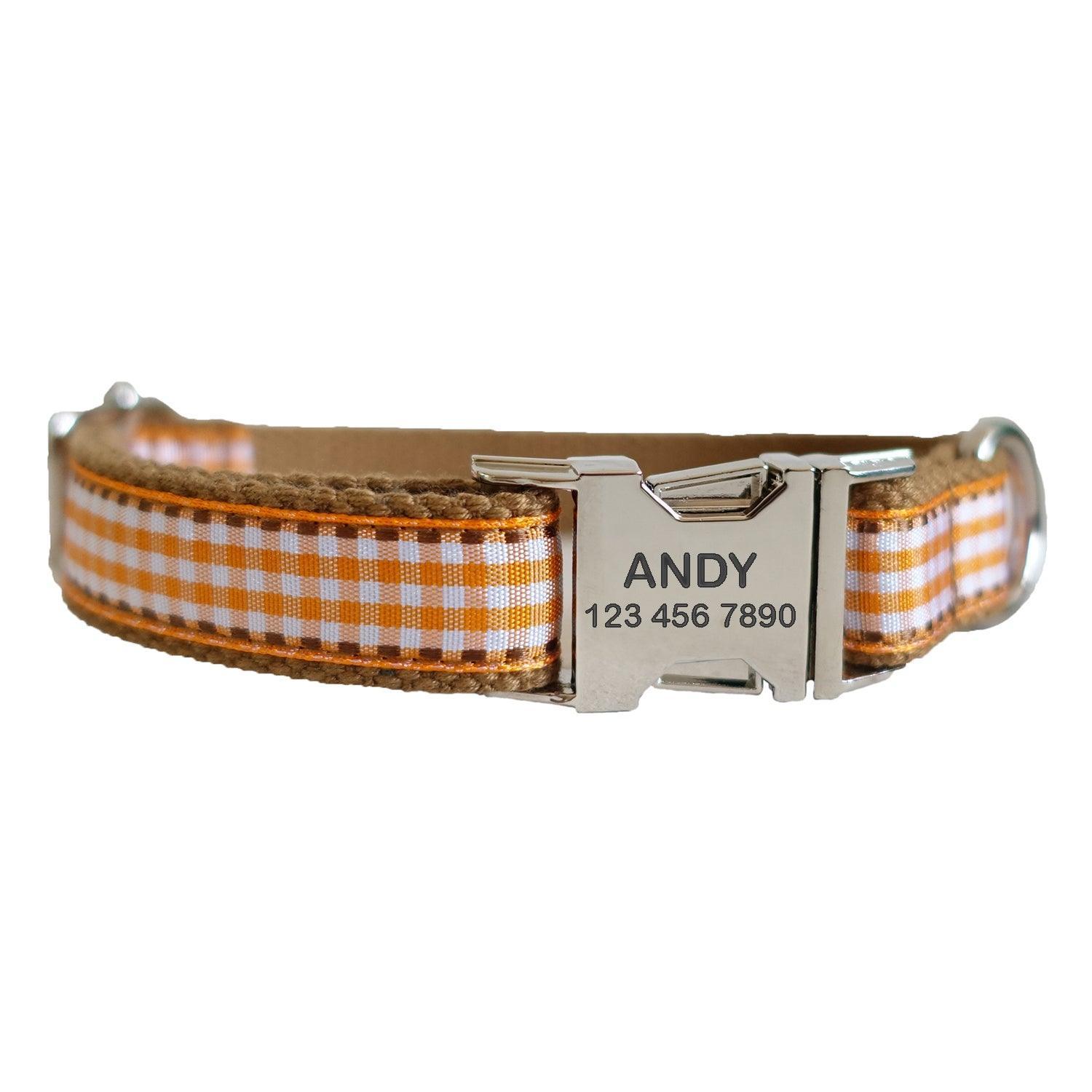 Small Grid Soft Personalized Dog Collar Set - iTalkPet