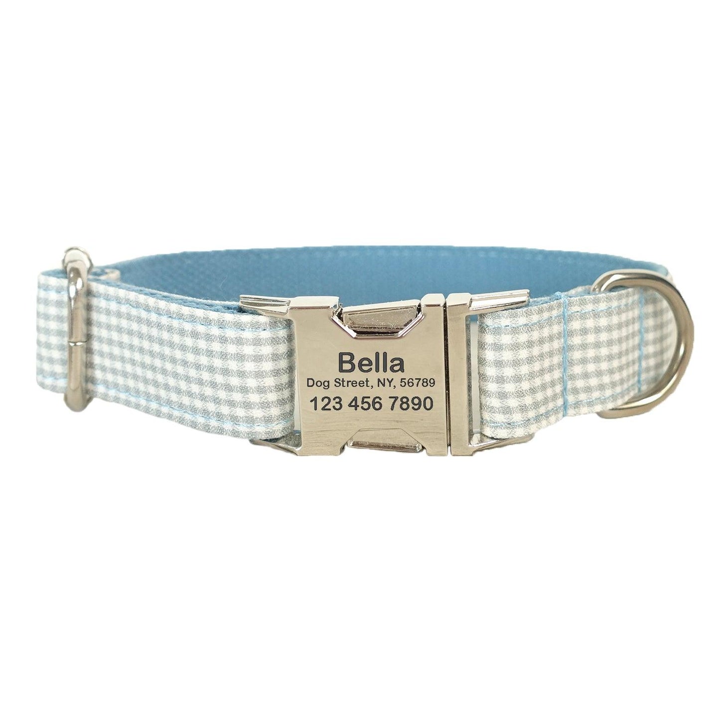 Small Grid Soft Personalized Dog Collar Set - iTalkPet