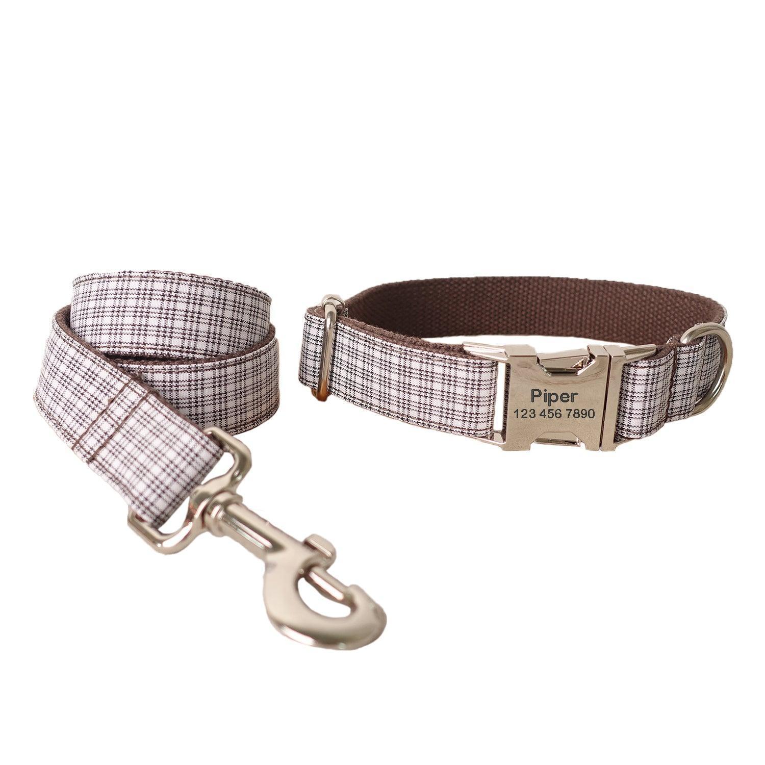 Small Grid Soft Personalized Dog Collar Set - iTalkPet