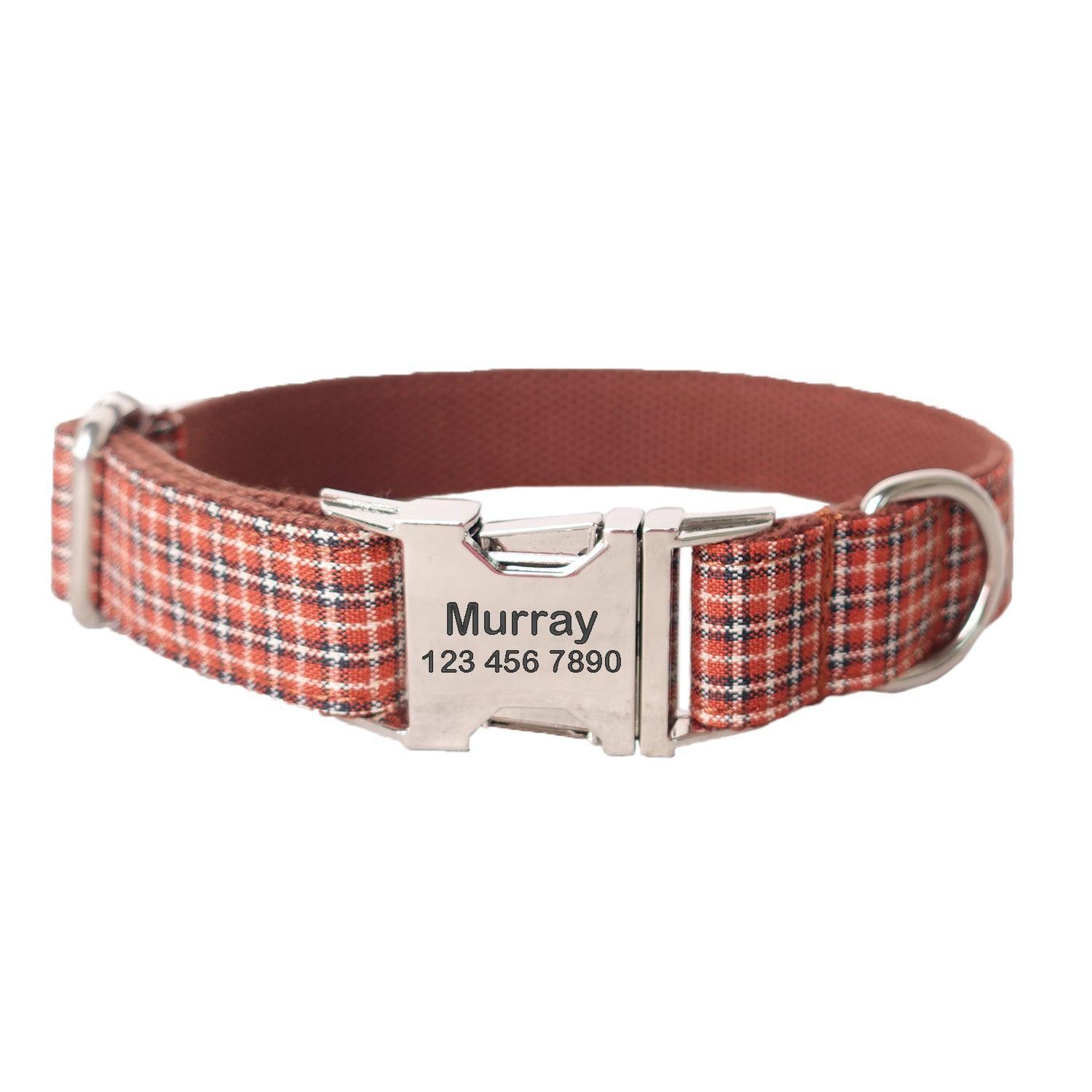 Small Grid Soft Personalized Dog Collar Set - iTalkPet