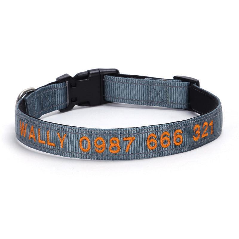 Soft Padded Reflective Personalized Dog Collar - Nylon Embroidered Pet Collar - iTalkPet