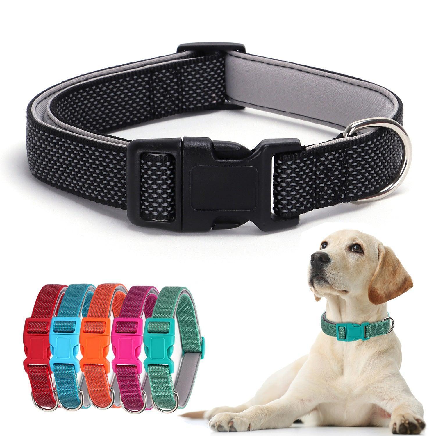 Soft Reflective Adjustable Dog Collar with Colorful Buckle - iTalkPet